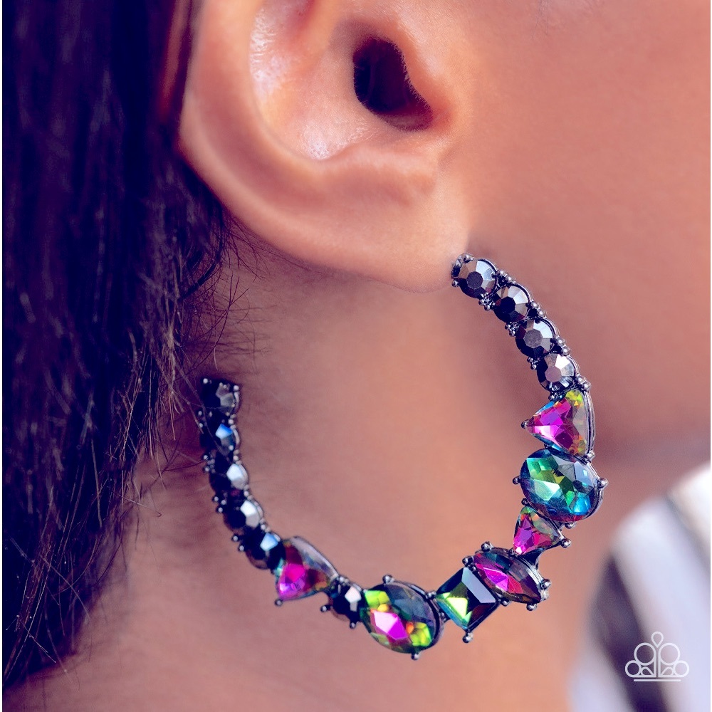 Paparazzi oil spill hoop earrings